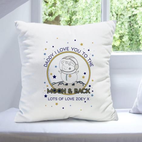 Personalised Peppa Pig Daddy Moon & Back Cushion Extra Image 1